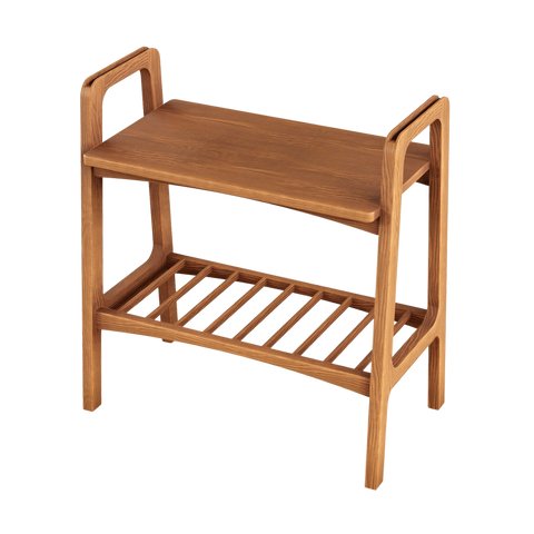 Phuyu stool with lower shelf